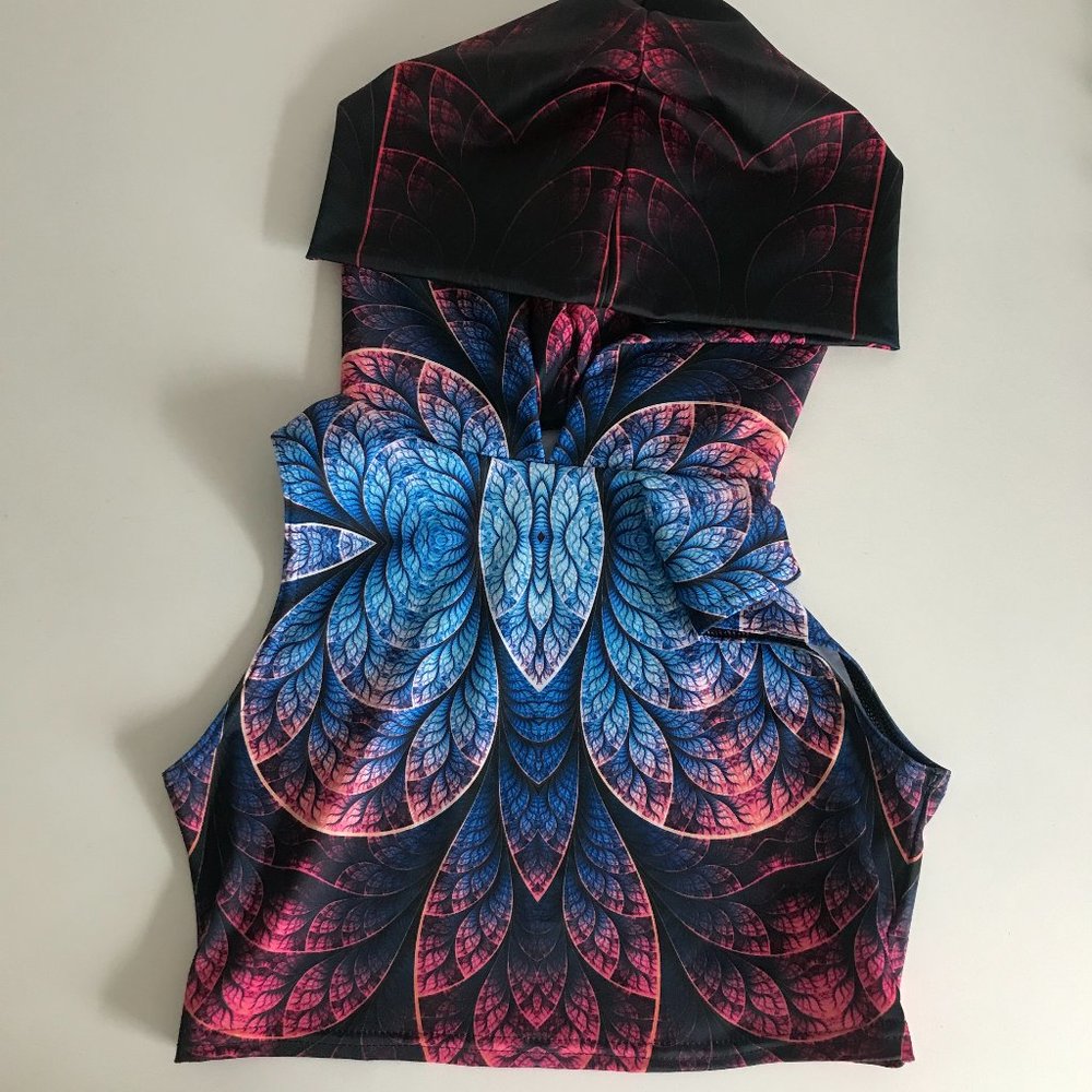 Devil Walking (Etsy) Hooded Crop Festival Top